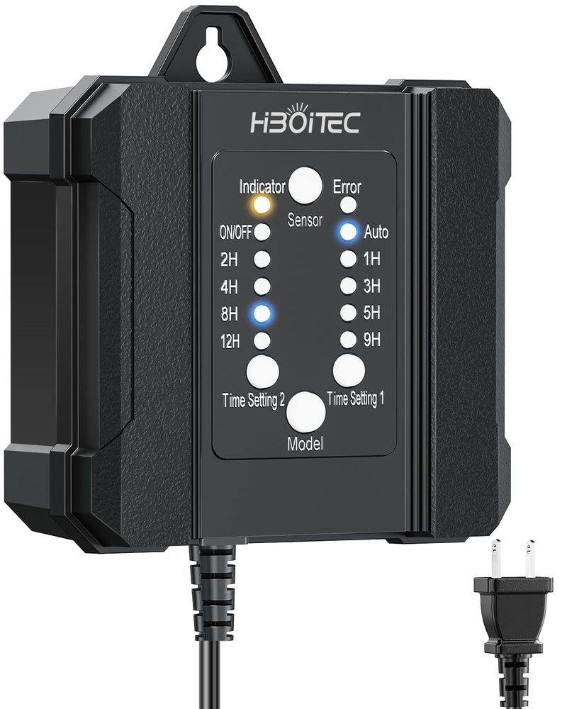 HIBOITEC 100W Low Voltage Landscape Transformer with 1-12H Timer and Photocell Sensor 120V AC to 12V DC Weatherproof Landscape Lighting Transformers for Outdoor LED Lights Spotlight Garden Light - Image 1
